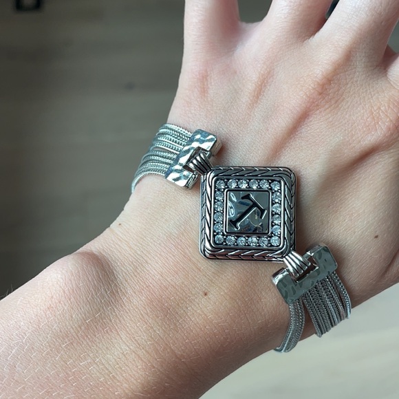 Silver Metal Monogram T Multi-Strand Chain Bracelet - Picture 4 of 7